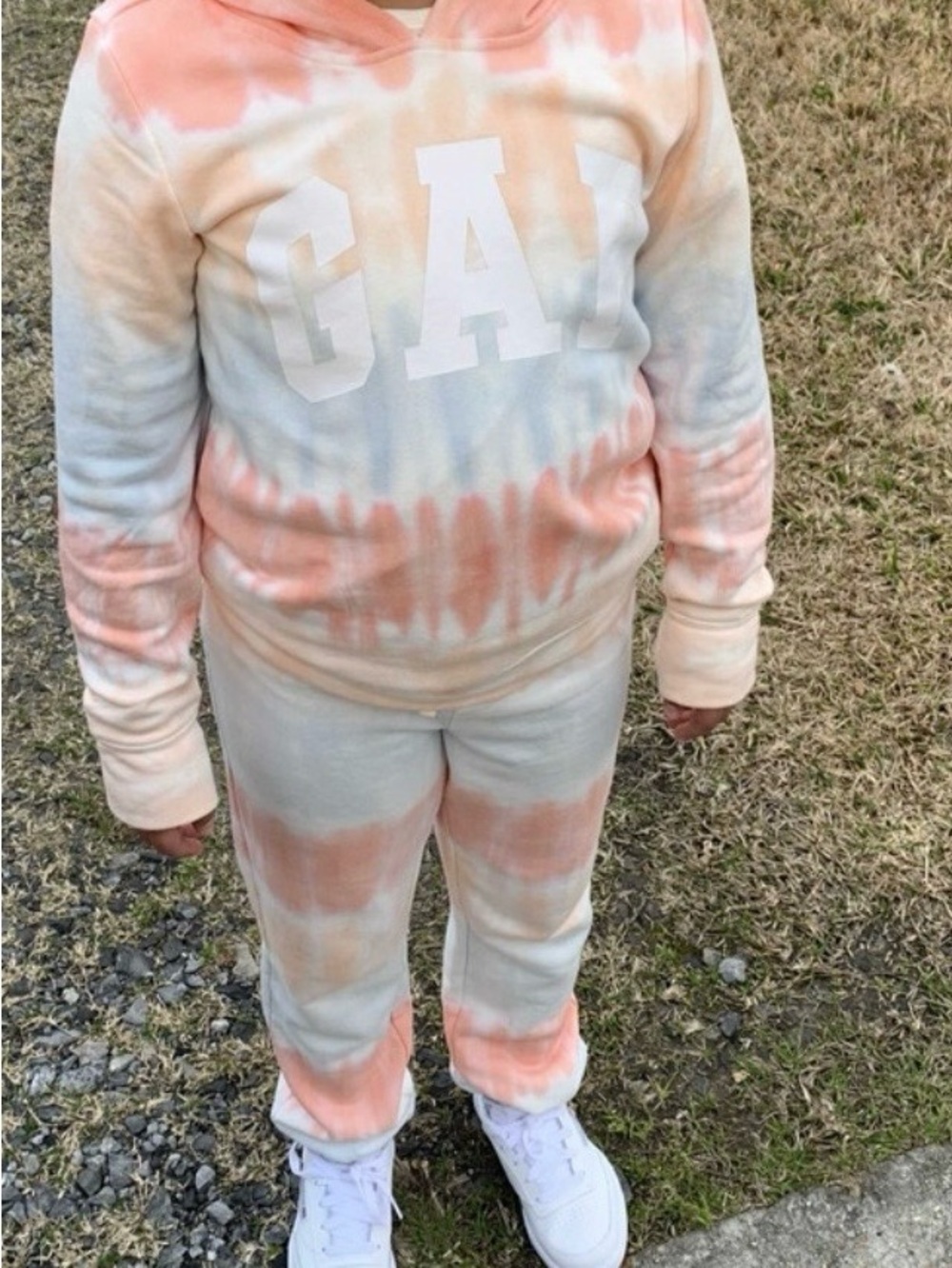GAP Kids Peach and Cream Tie-Dye Sweatshirt
